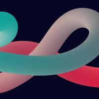 3d abstract colorful twisted liquid shapes. Creative design elements vector