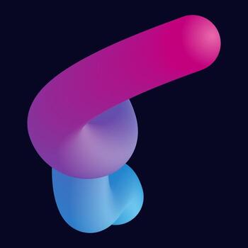 3d abstract colorful twisted liquid shapes. Creative design elements vector