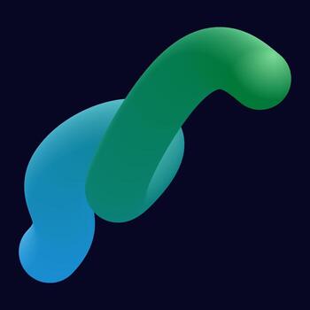 3d abstract colorful twisted liquid shapes. Creative design elements vector