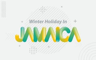 Winter Holiday in Jamaica. Creative Typography with 3d Blend effect vector