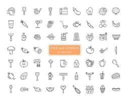 Food and utensils symbols vector