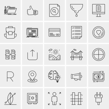 25 iconos de negocios universales vector ilustración de icono creativo para usar en proyectos relacionados con la web y dispositivos móviles