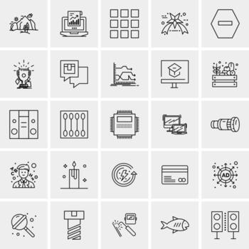 25 iconos de negocios universales vector ilustración de icono creativo para usar en proyectos relacionados con la web y dispositivos móviles