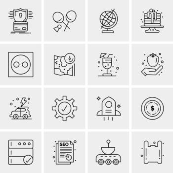 16 iconos de negocios universales vector ilustración de icono creativo para usar en proyectos relacionados con la web y dispositivos móviles