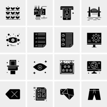 16 iconos de negocios universales vector ilustración de icono creativo para usar en proyectos relacionados con la web y dispositivos móviles