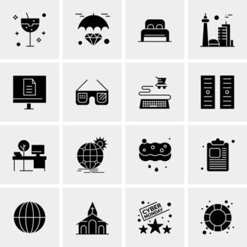 16 iconos de negocios universales vector ilustración de icono creativo para usar en proyectos relacionados con la web y dispositivos móviles