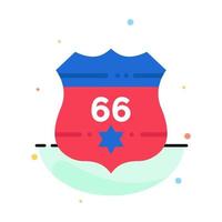 American Shield Usa Security Abstract Flat Color Icon Template vector