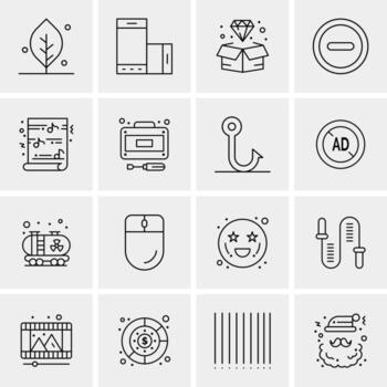 16 iconos de negocios universales vector ilustración de icono creativo para usar en proyectos relacionados con la web y dispositivos móviles