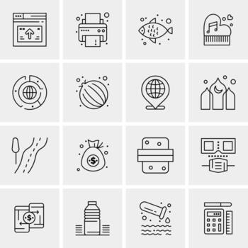 16 iconos de negocios universales vector ilustración de icono creativo para usar en proyectos relacionados con la web y dispositivos móviles