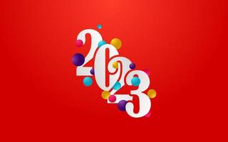 Happy New Year 2023 text design. for Brochure design template. card. banner vector