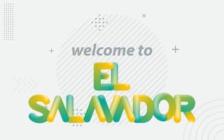 bienvenido a el salvador. tipografía creativa con efecto de mezcla 3d vector