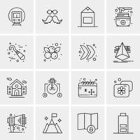 16 iconos de negocios universales vector ilustración de icono creativo para usar en proyectos relacionados con la web y dispositivos móviles