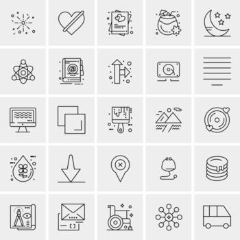 25 iconos de negocios universales vector ilustración de icono creativo para usar en proyectos relacionados con la web y dispositivos móviles