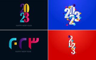 Happy New Year 2023 text design Pack. for Brochure design template. card. banner vector