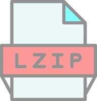 Lzip File Format Icon vector