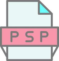 icono de formato de archivo psp vector