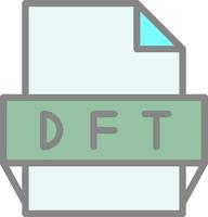 icono de formato de archivo dft vector