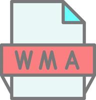 icono de formato de archivo wma vector