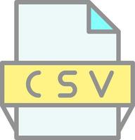 icono de formato de archivo csv vector