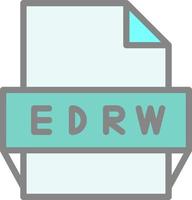 icono de formato de archivo edrw vector