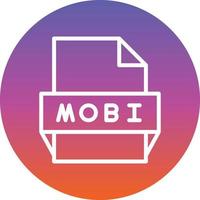 icono de formato de archivo mobi vector