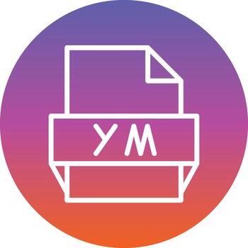 Ym File Format Icon vector