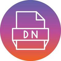 icono de formato de archivo dn vector