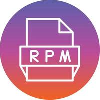 icono de formato de archivo rpm vector