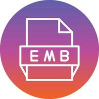 icono de formato de archivo emb vector