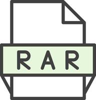 Rar File Format Icon vector