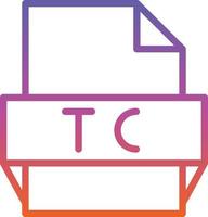 icono de formato de archivo tc vector