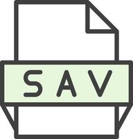 Sav File Format Icon vector