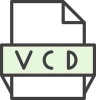 icono de formato de archivo vcd vector