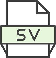 icono de formato de archivo sv vector