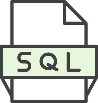 icono de formato de archivo sql vector