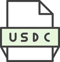 icono de formato de archivo usdc vector