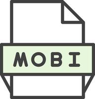 icono de formato de archivo mobi vector