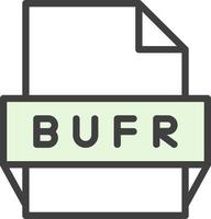 icono de formato de archivo bufr vector