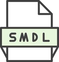 icono de formato de archivo smdl vector