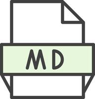 Md File Format Icon vector