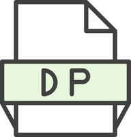 icono de formato de archivo dp vector