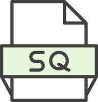 icono de formato de archivo sq vector