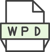 icono de formato de archivo wpd vector