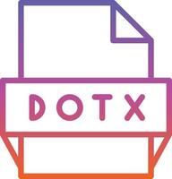 Dotx File Format Icon vector