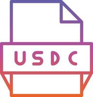 icono de formato de archivo usdc vector