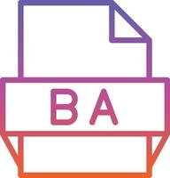 Ba File Format Icon vector