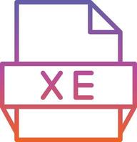 icono de formato de archivo xe vector