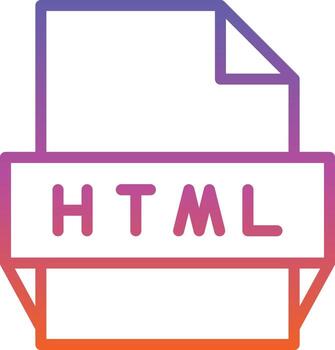 icono de formato de archivo html vector