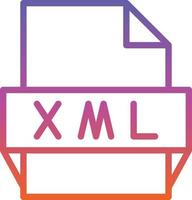 Xml File Format Icon vector