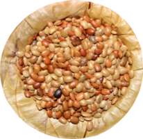 Horse Gram on a Sal Tree Leaf Plate. png